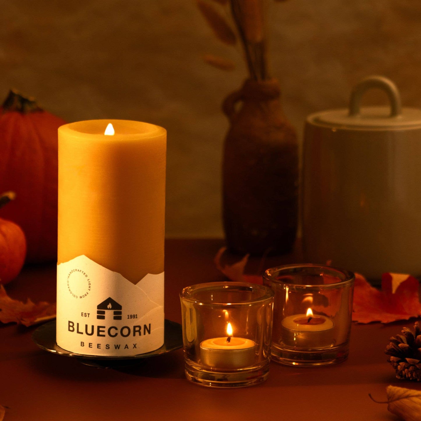Pure Beeswax Tea Light Candles – Handmade in Colorado