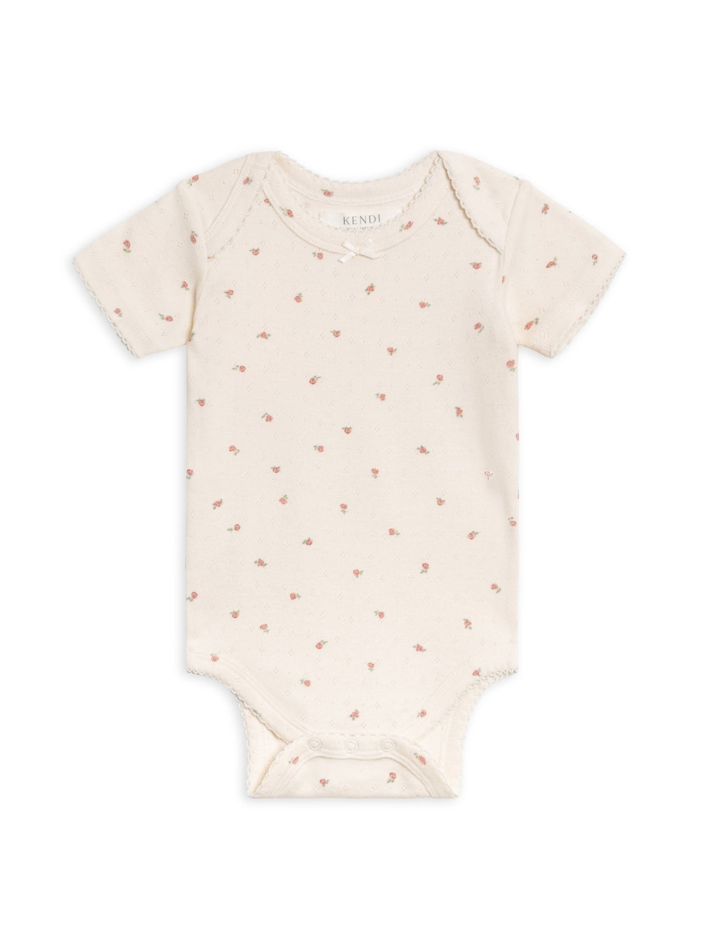 Josie Pointelle Short Sleeve Bodysuit - Rosa Floral / Ballet: 6-12M