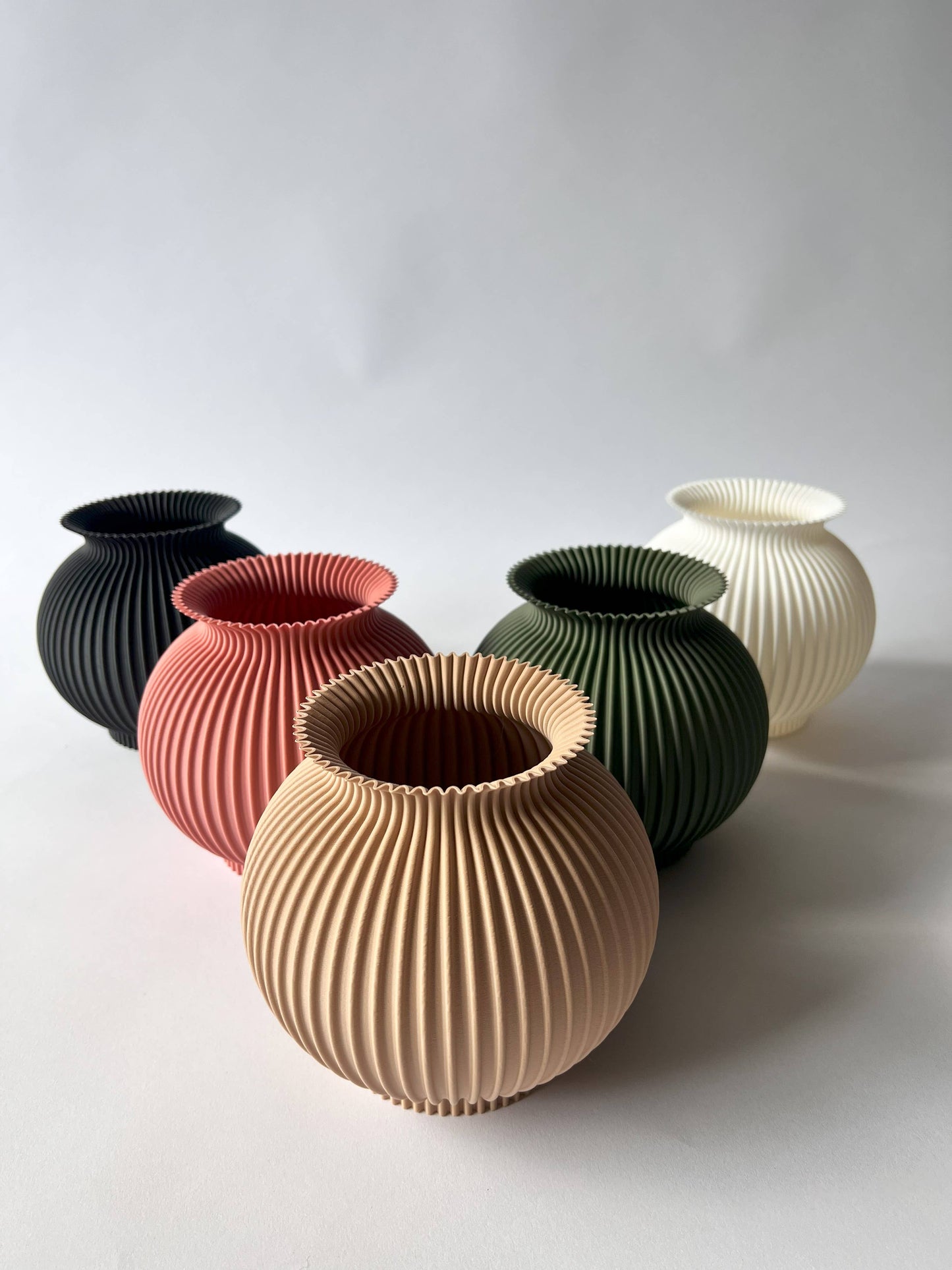 Pink 3D Printed Vase, Flower Vase, Dumpling, Plant Vase: 4"