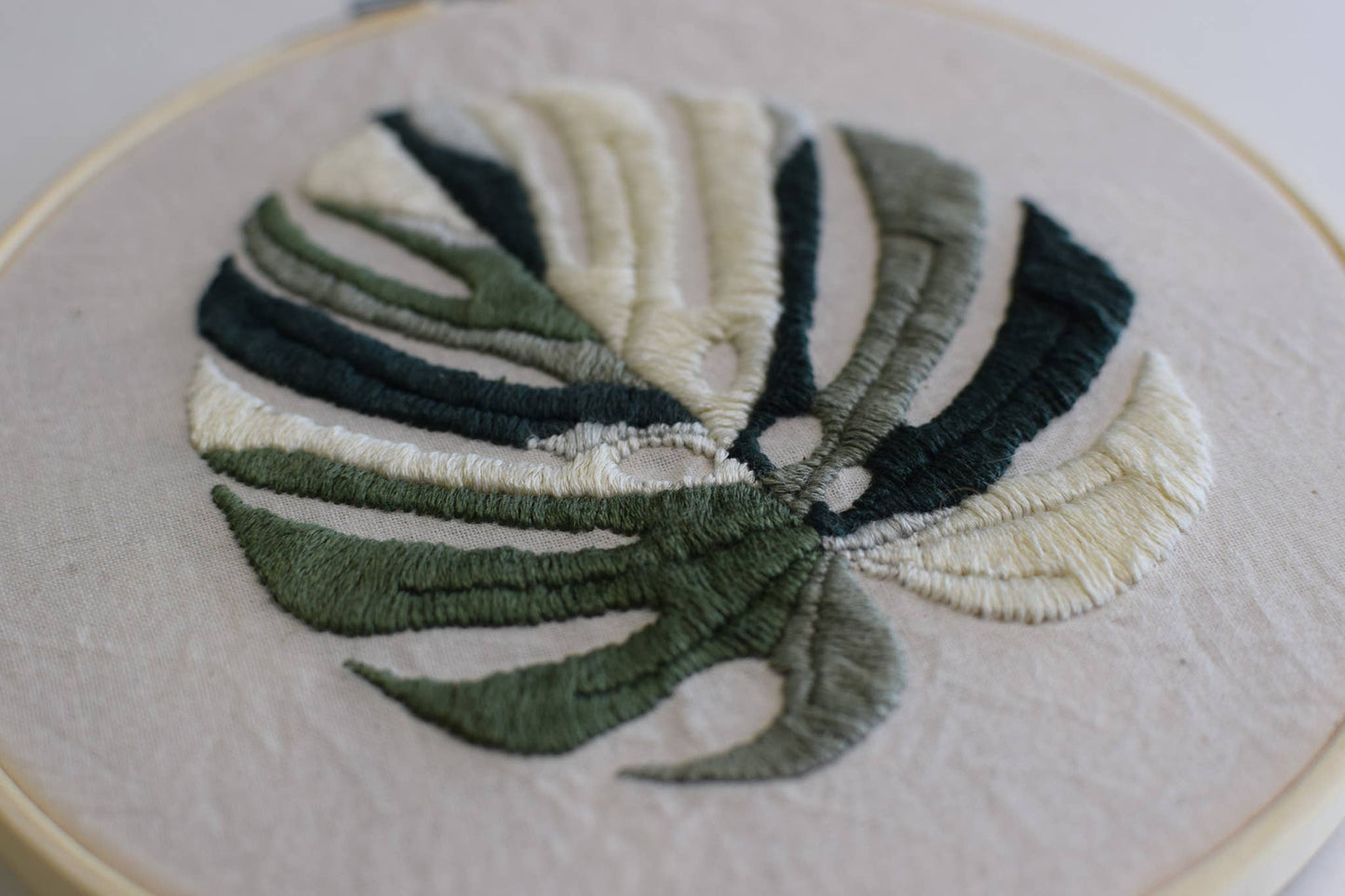 Monstera Albo Embroidery Kit