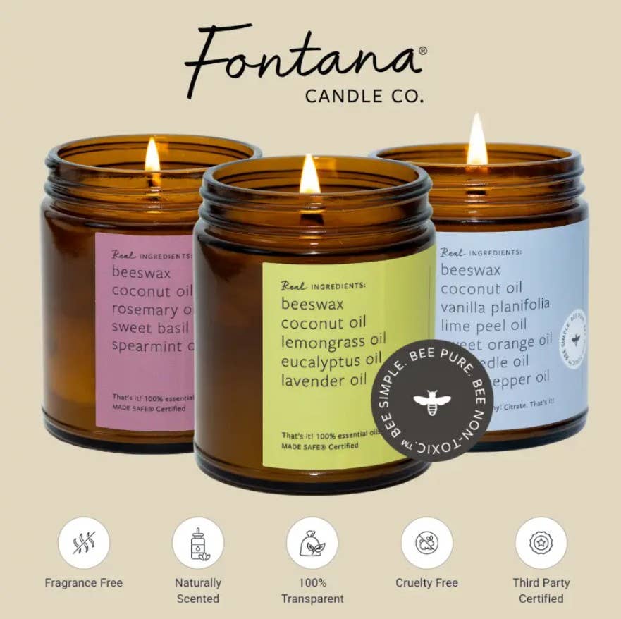 Rainy Day Essential Oil Beeswax Jar Candle: Non-Toxic