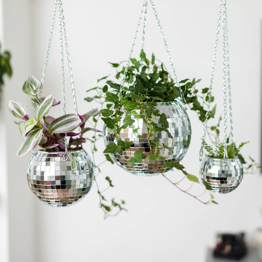 Disco Ball Hanging Planter 8-inch