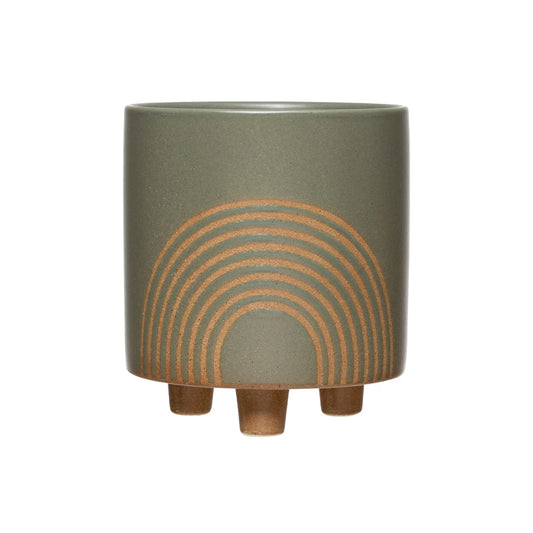 Rainbow Footed Stoneware Planter