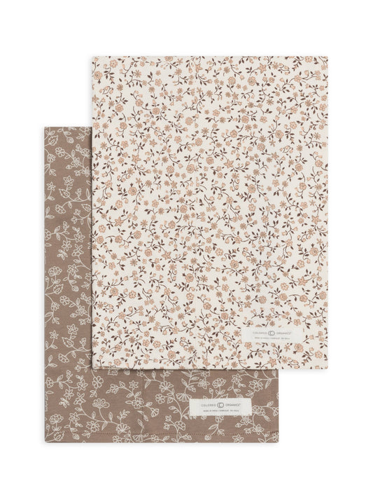 Baby Burp Cloth (2-pack) - Primrose Floral +Pip Floral Taupe