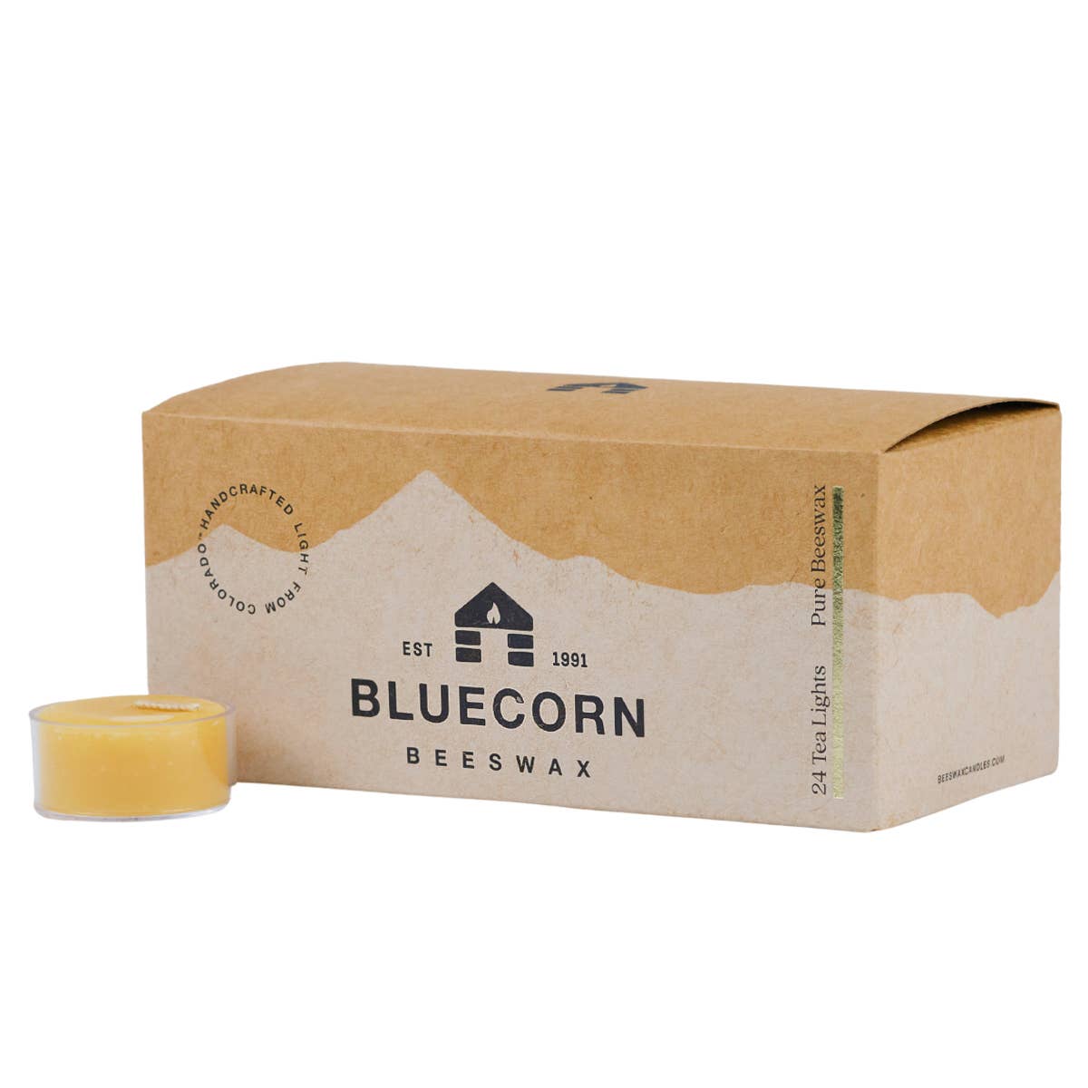 Pure Beeswax Tea Light Candles – Handmade in Colorado