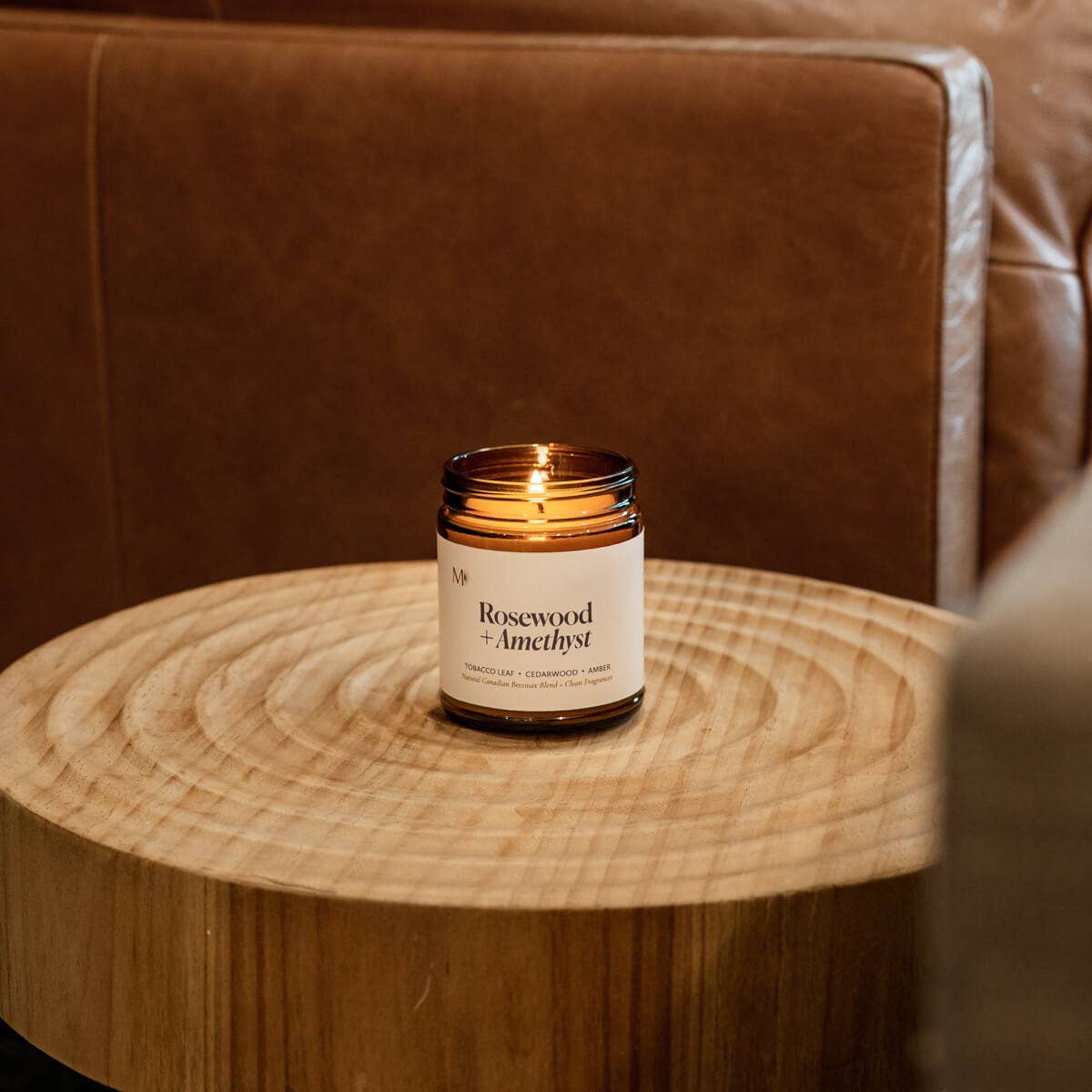 Rosewood + Amethyst | Canadian Beeswax Candle *NEW*