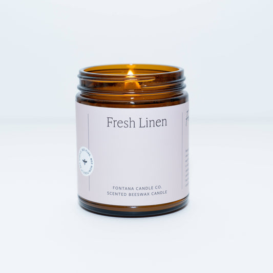 Fresh Linen Beeswax & Essential Oil Jar  Natural Candle