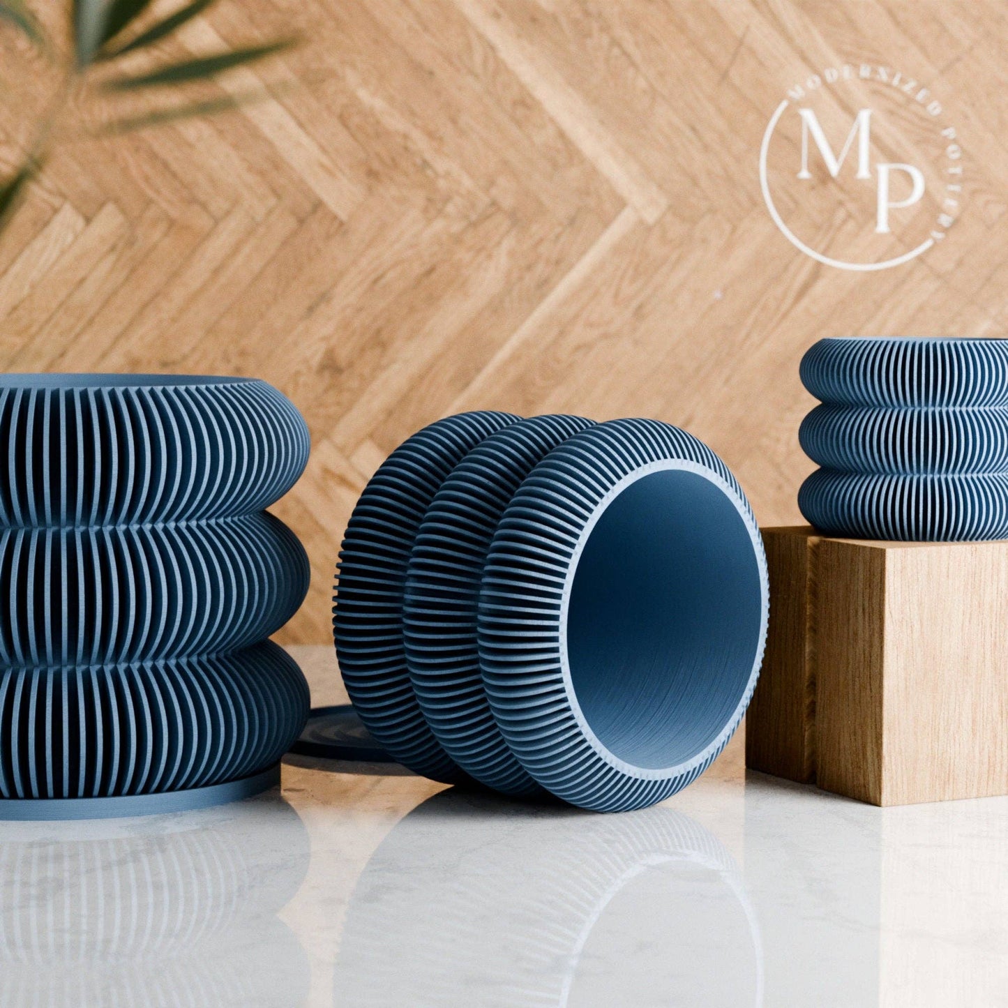 Triple BUBBLES Planter: Green / 6"