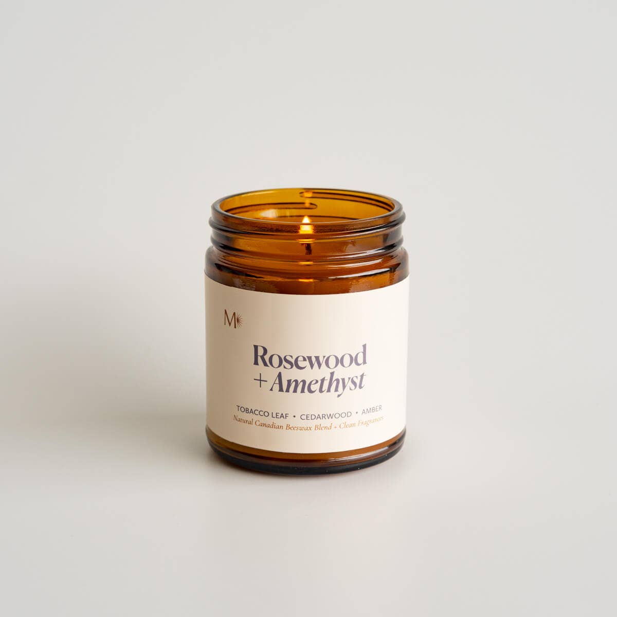 Rosewood + Amethyst | Canadian Beeswax Candle *NEW*