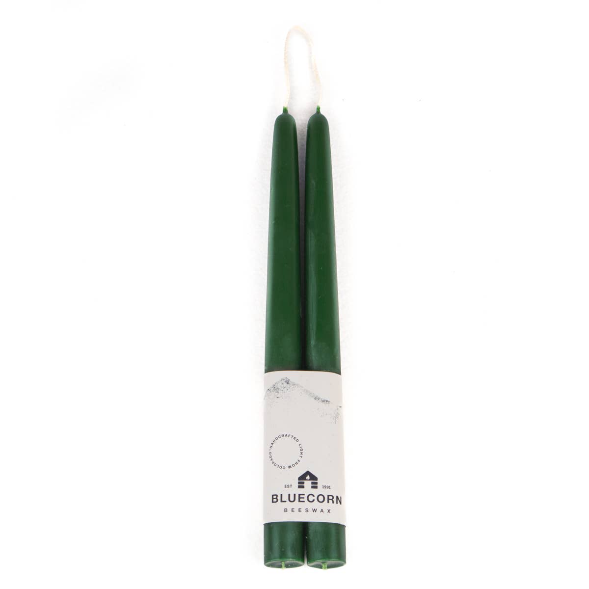 Pair of Hand-Dipped Beeswax Taper Candles: 8" / Raw