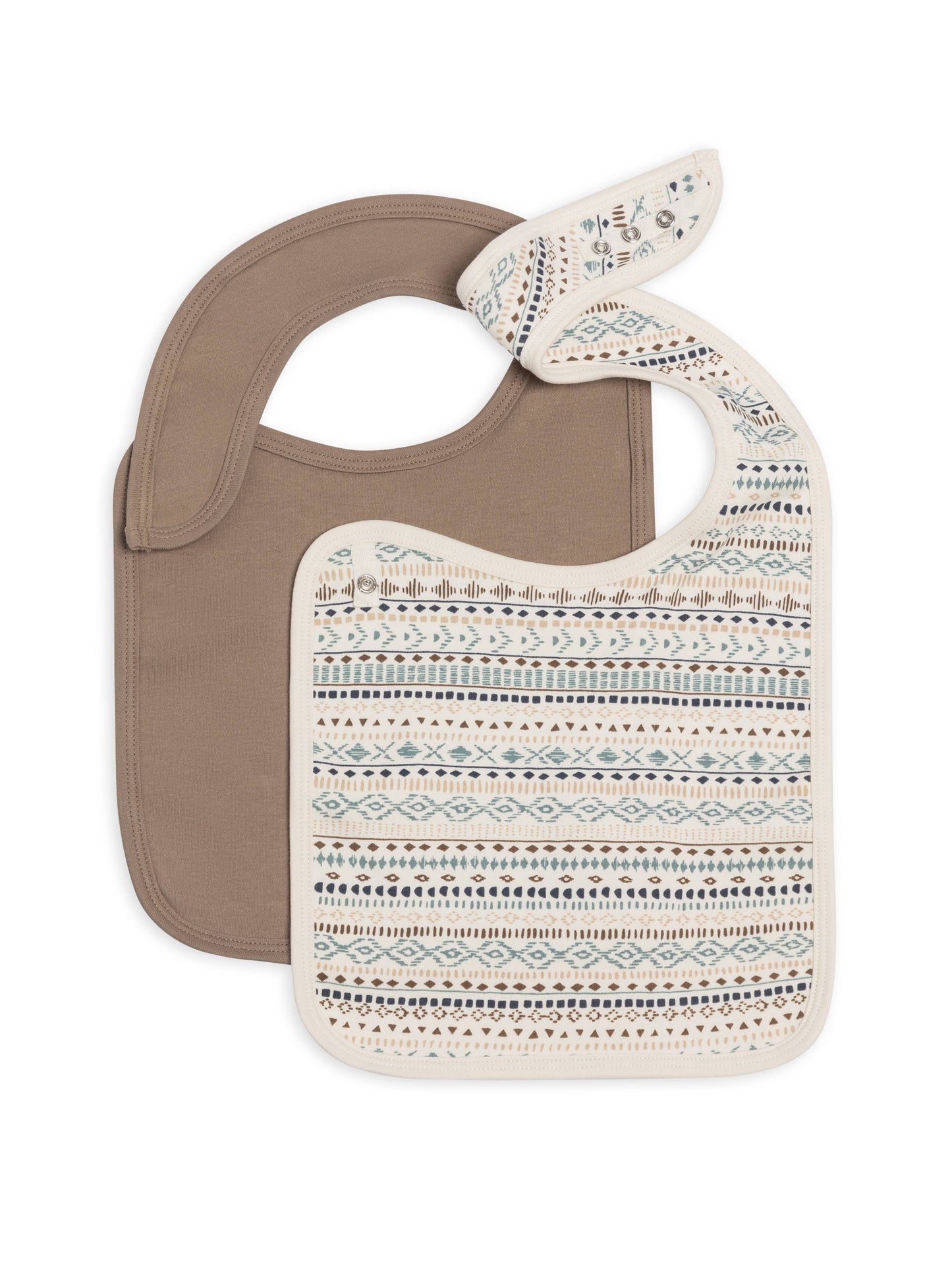 Organic Baby 2-Pack Bibs - Southwest + Taupe