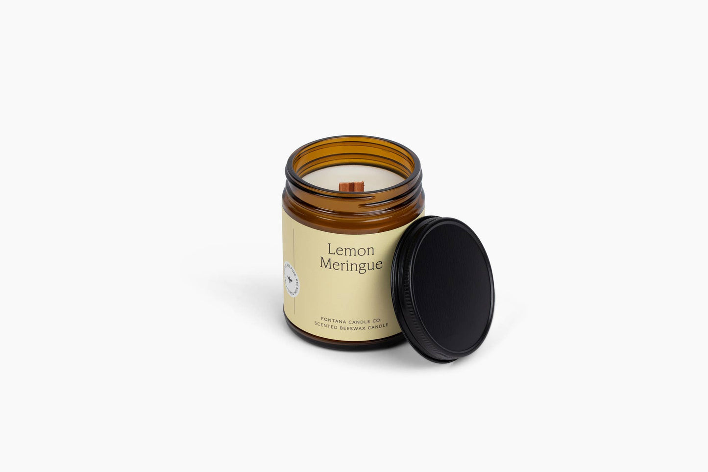 Lemon Meringue Essential Oil Beeswax Jar Candle: Non-Toxic