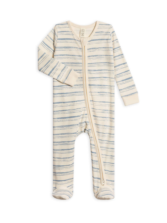Wave Stripe / Rain Footed Sleeper