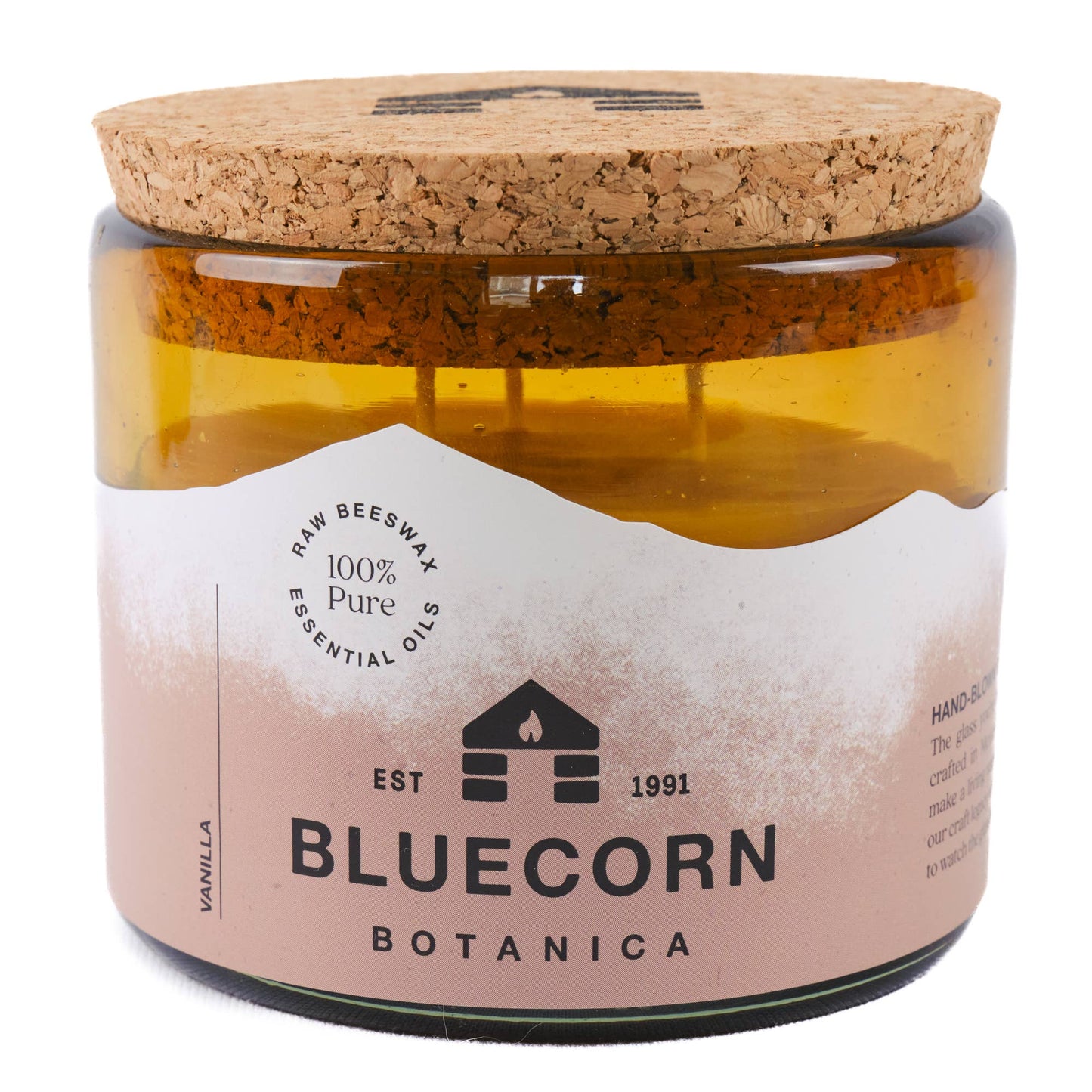 NEW Beeswax Botanica Candle in Blown Glass: Spruce / 8 oz