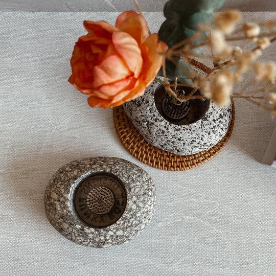 Beach Stone Ikebana Vase