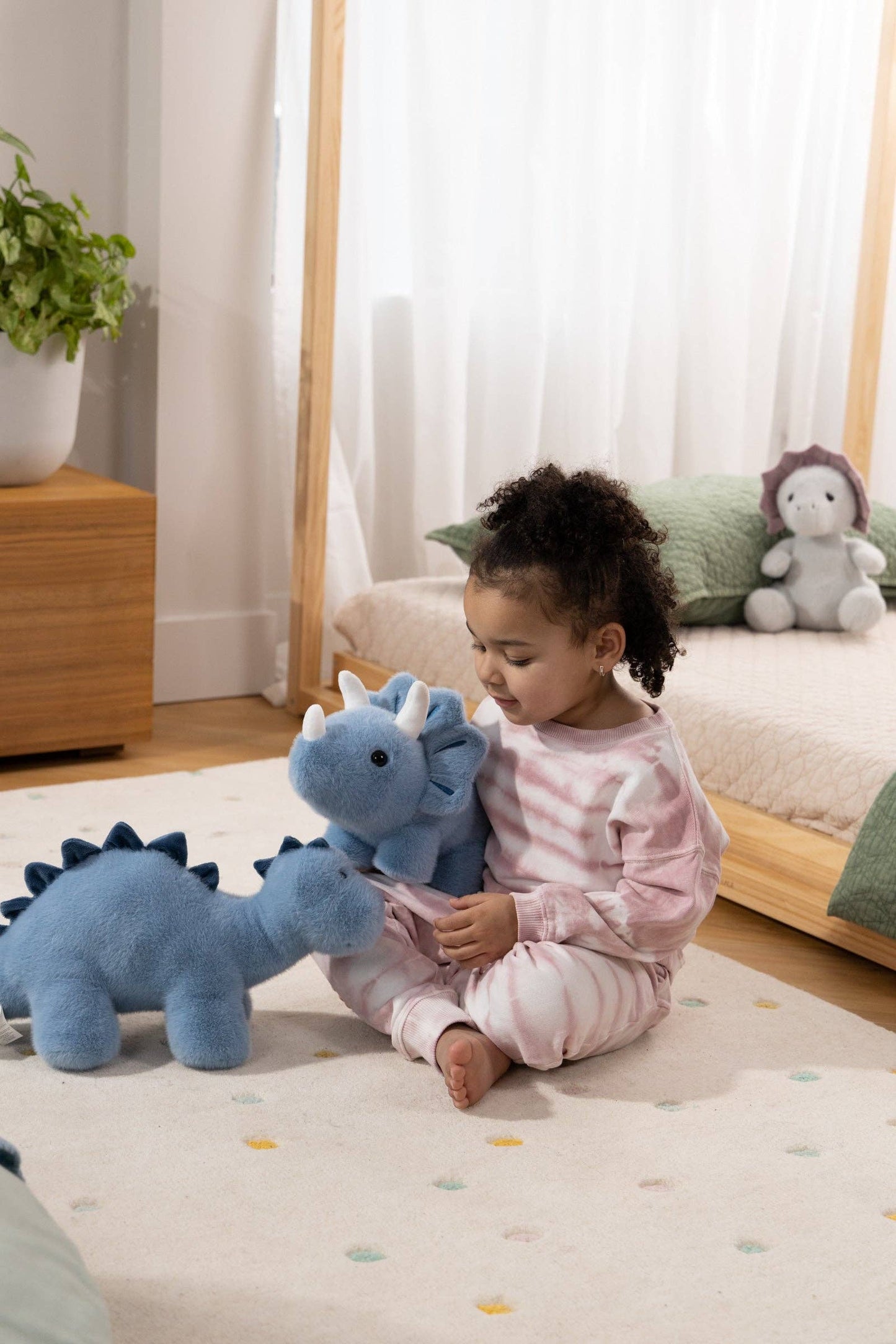 Dino Plush Toy - Blue Triceratop