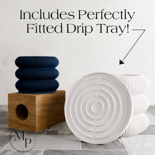 Triple BUBBLES Planter: White / 6"