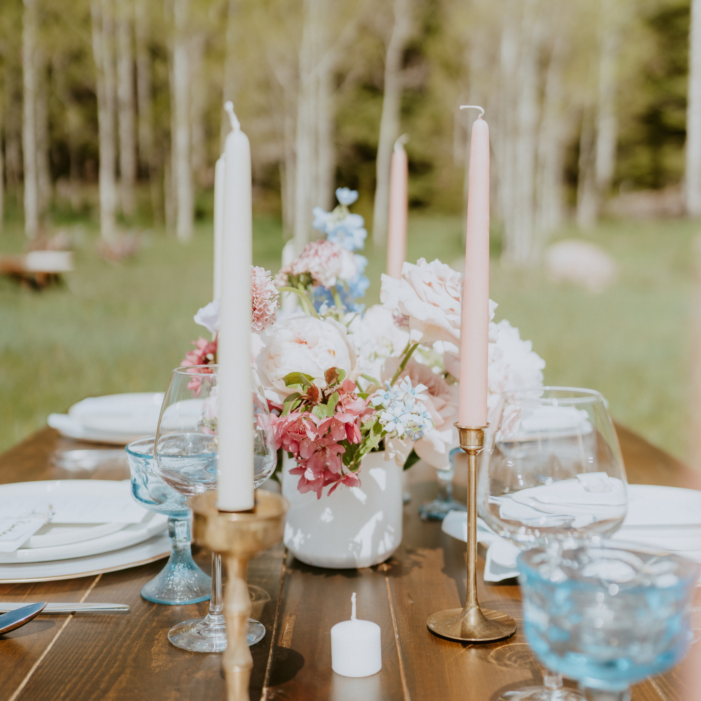 Pair of Hand-Dipped Beeswax Taper Candles: 16" / Dusty Rose