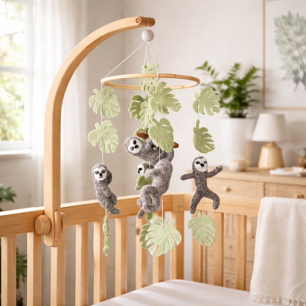 Felt Sloth Baby Mobile