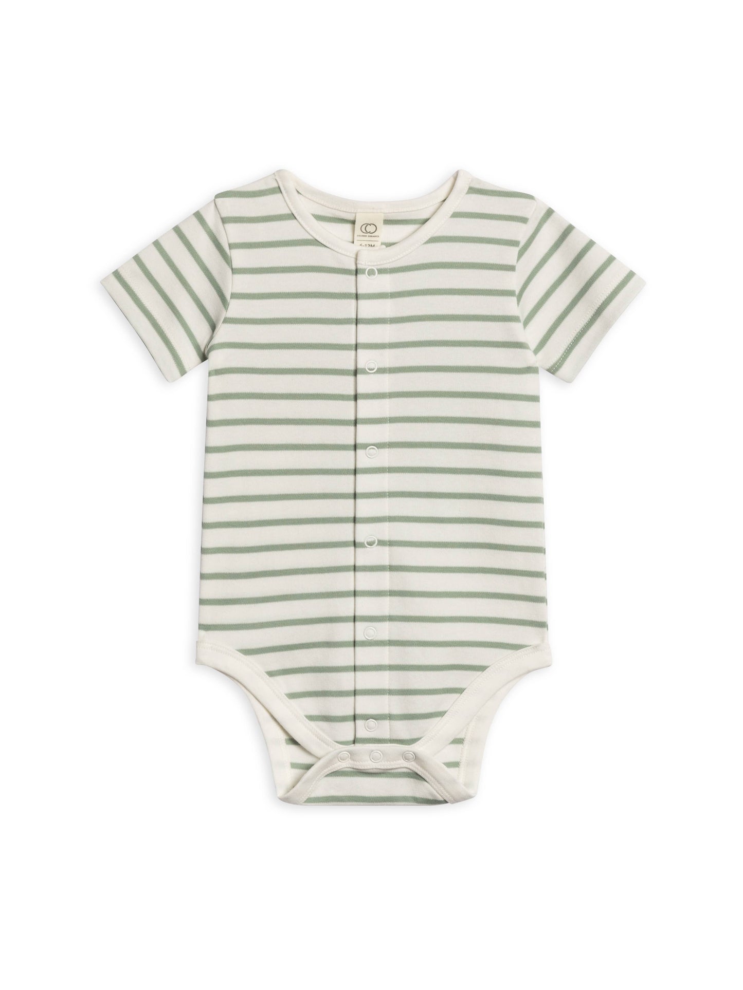 Organic Baby Morgan Bodysuit - Vitto Stripe / Jade