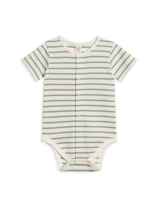 Organic Baby Morgan Bodysuit - Vitto Stripe / Jade