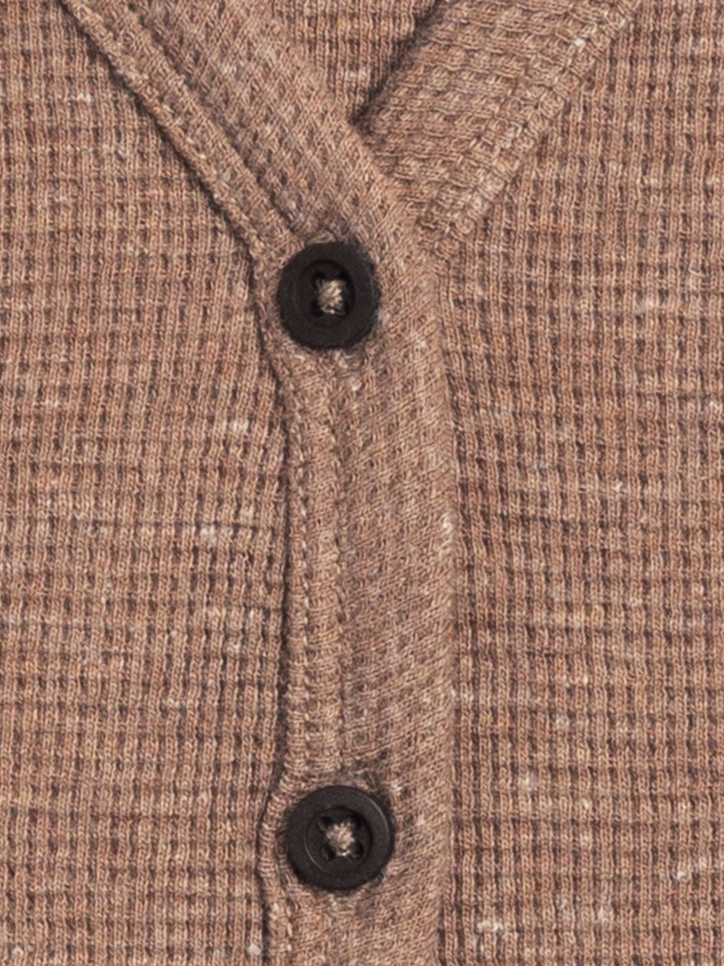 Wells Waffle Knit Button Cardigan - Heather Mocha: 3T