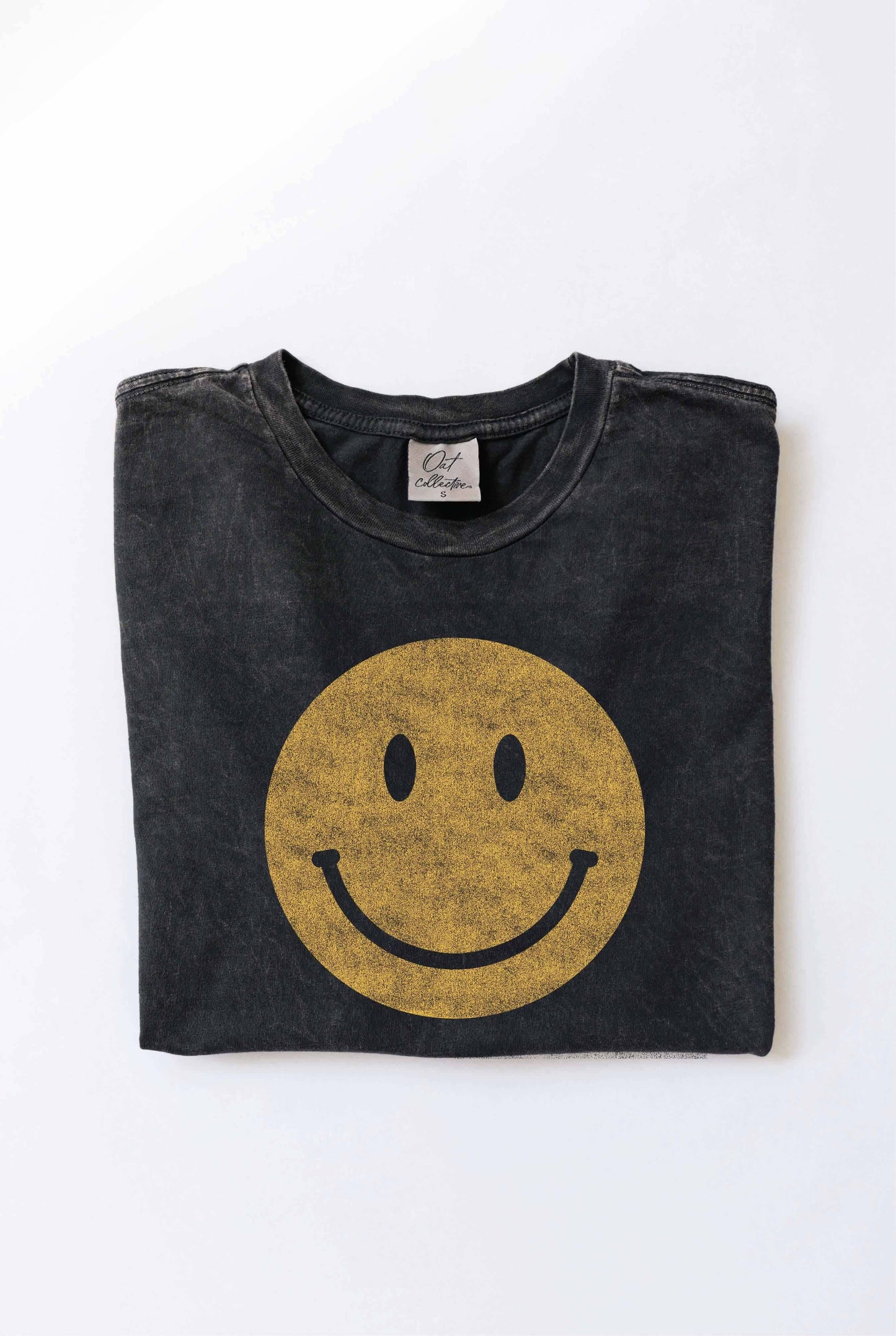 Smiley Face Mineral Washed Graphic Top