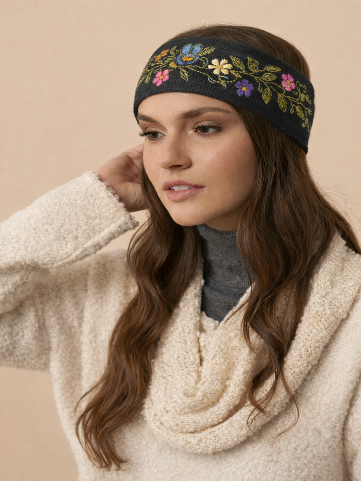 May Alpaca Hair Band | Headband | Embroidered