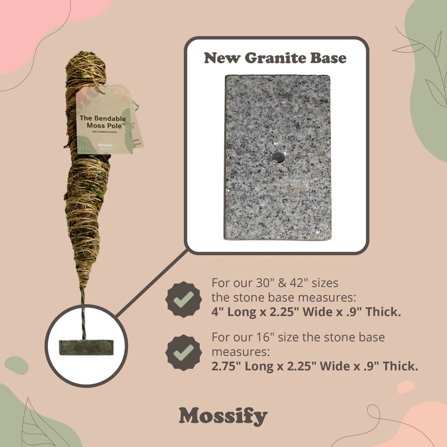 Original Bendable Moss Pole™ - Climbing Plants - Best Seller: 30" (Medium)