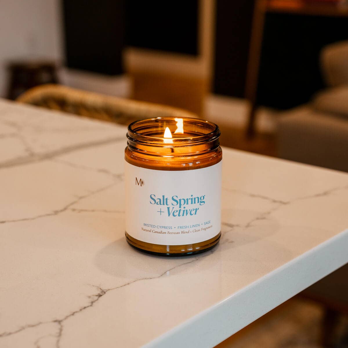 Salt Spring + Vetiver | Canadian Beeswax Candle *NEW*