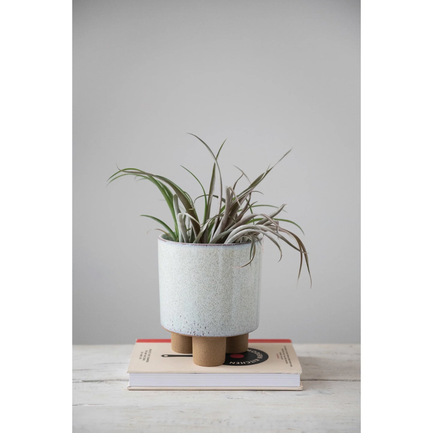 Footed Planter, Reactive Glaze