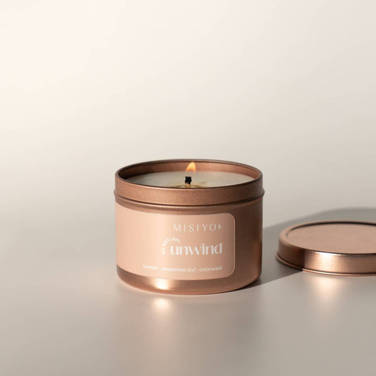 Unwind | natural beeswax blend candle tin 6 oz