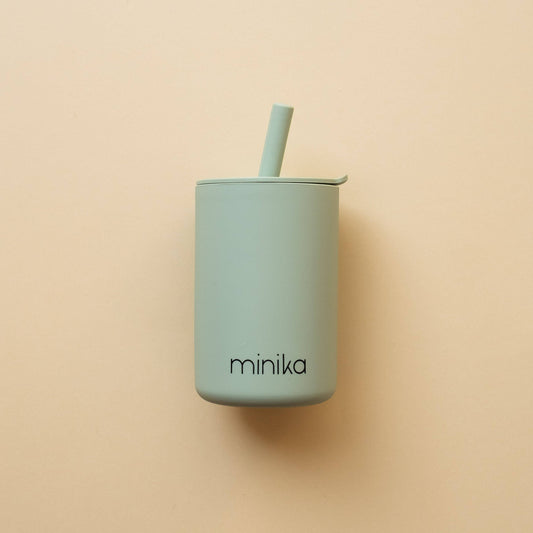 Straw cup with lid - Sage