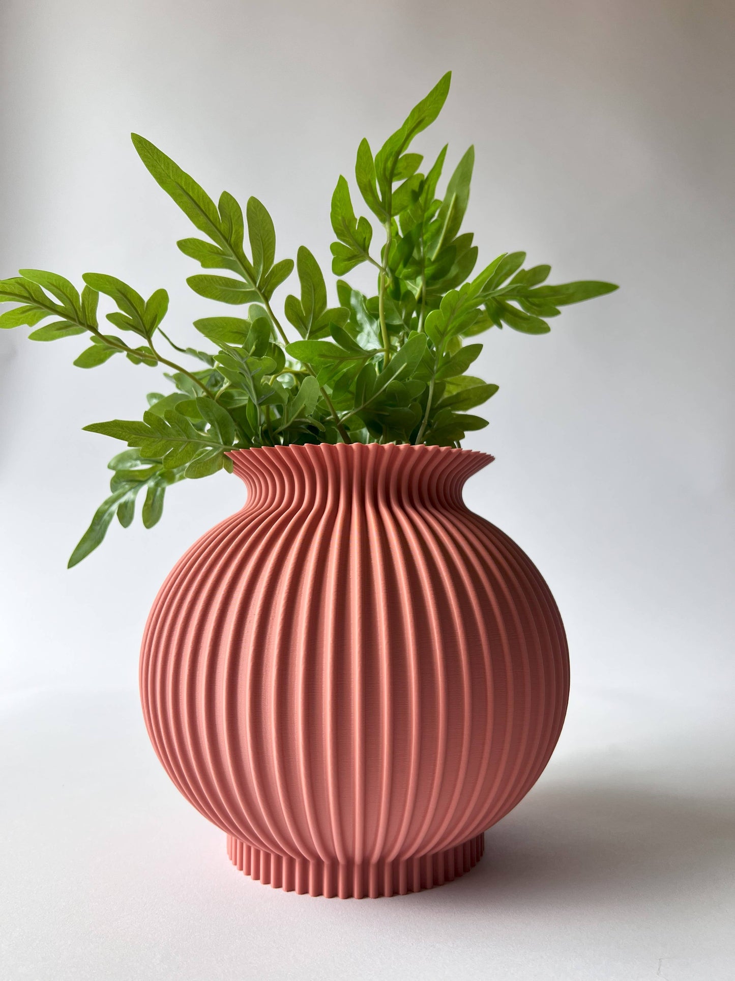 Pink 3D Printed Vase, Flower Vase, Dumpling, Plant Vase: 4"