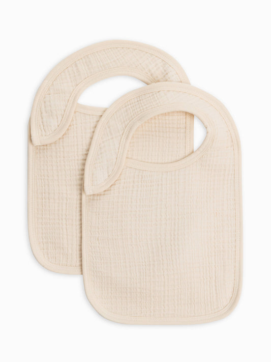 Organic Baby Muslin Classic Bib Set (2-pack) - Natural