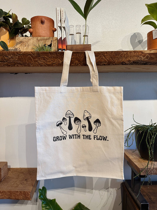 Grow With the Flow Mushroom Tote Bag