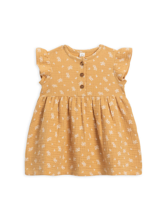 Organic Baby and Kids Gia Muslin Dress - Honeysuckle