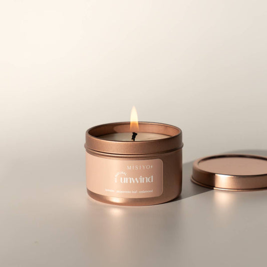 Unwind | natural beeswax blend candle tin 4 oz