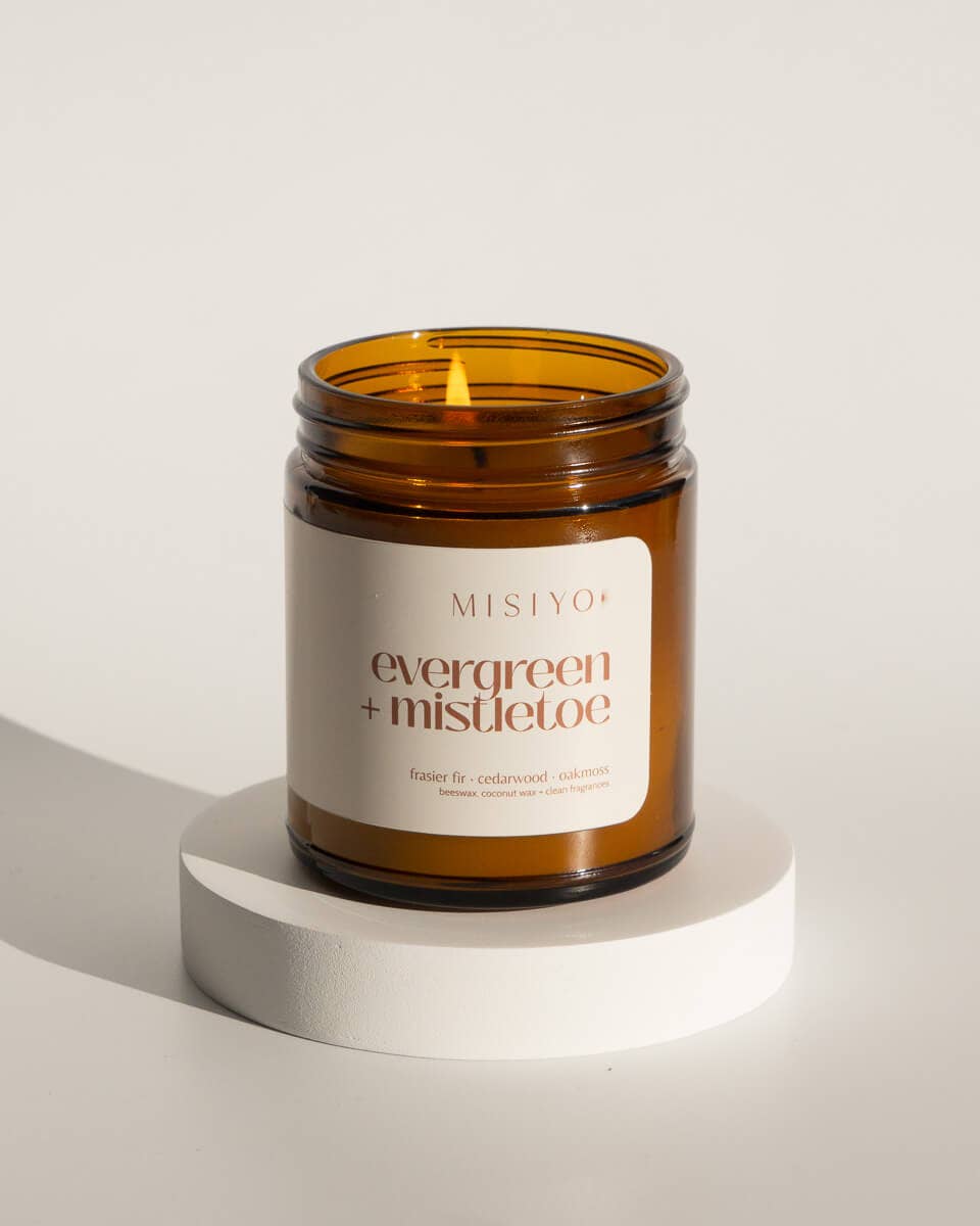 Evergreen + Mistletoe | Beeswax Blend Candle Jar