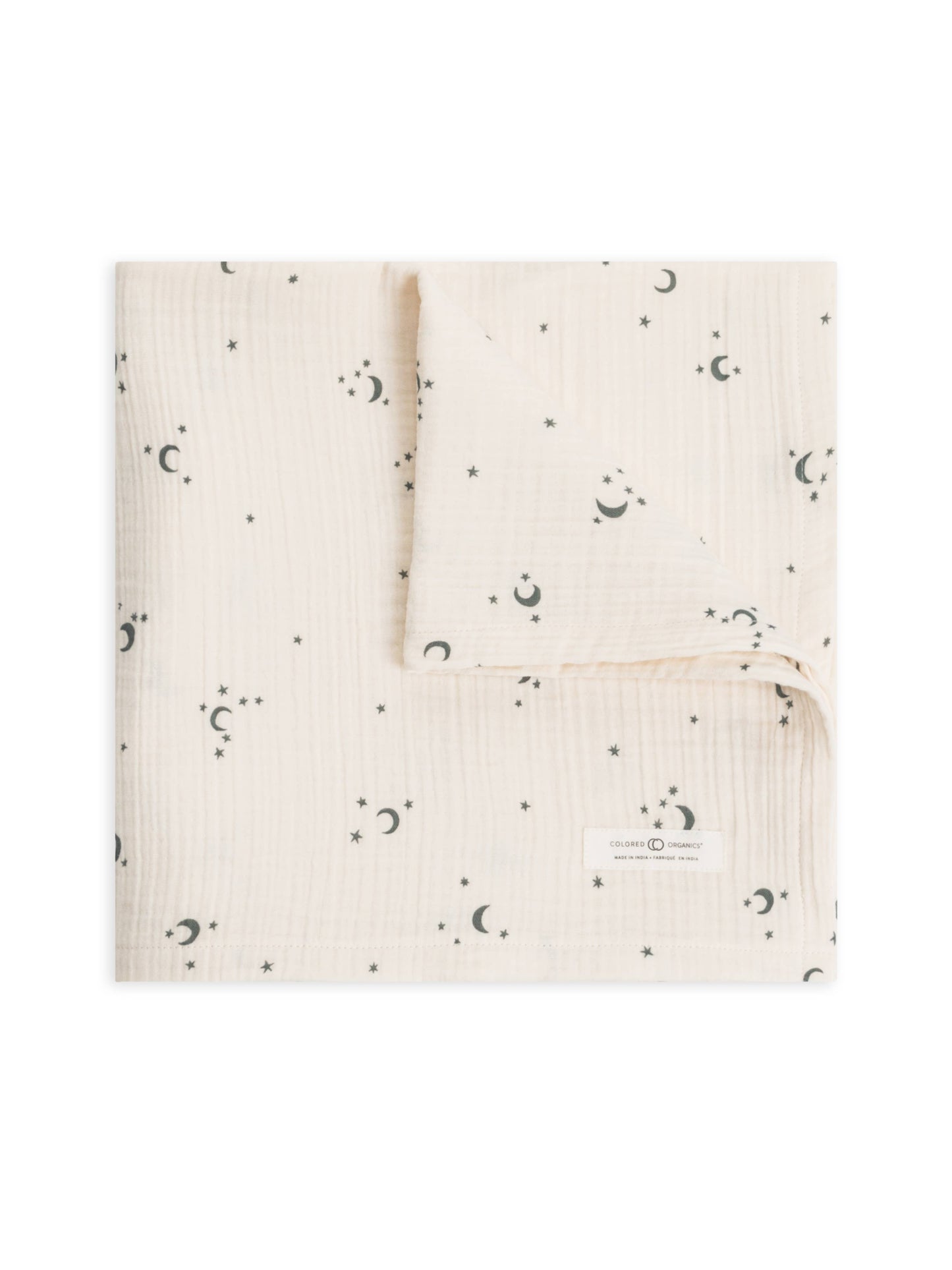 Organic Baby Muslin Swaddle Blanket - Celeste / Agave