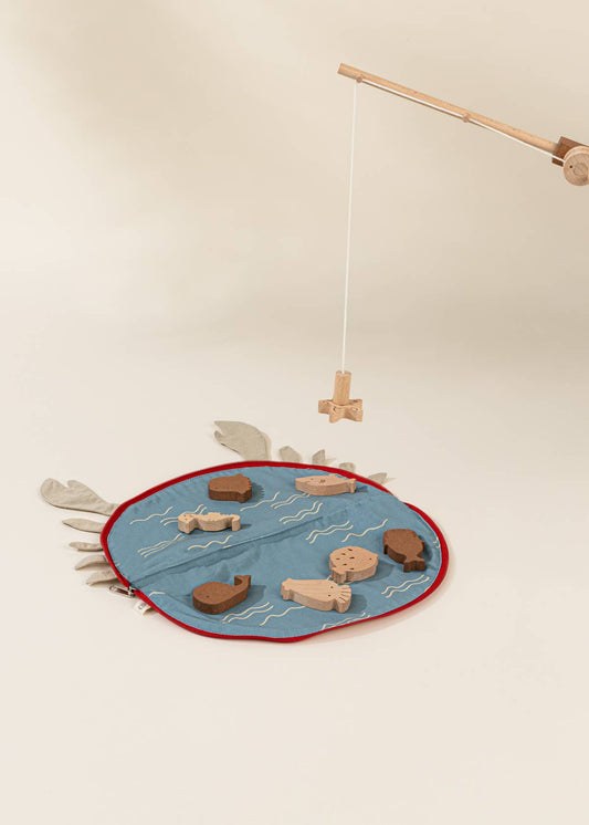 Wooden Fishing Game with Bag